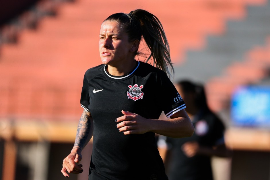 Cacau durante jogo contra a Portuguesa, pelo Campeonato Paulista Feminino