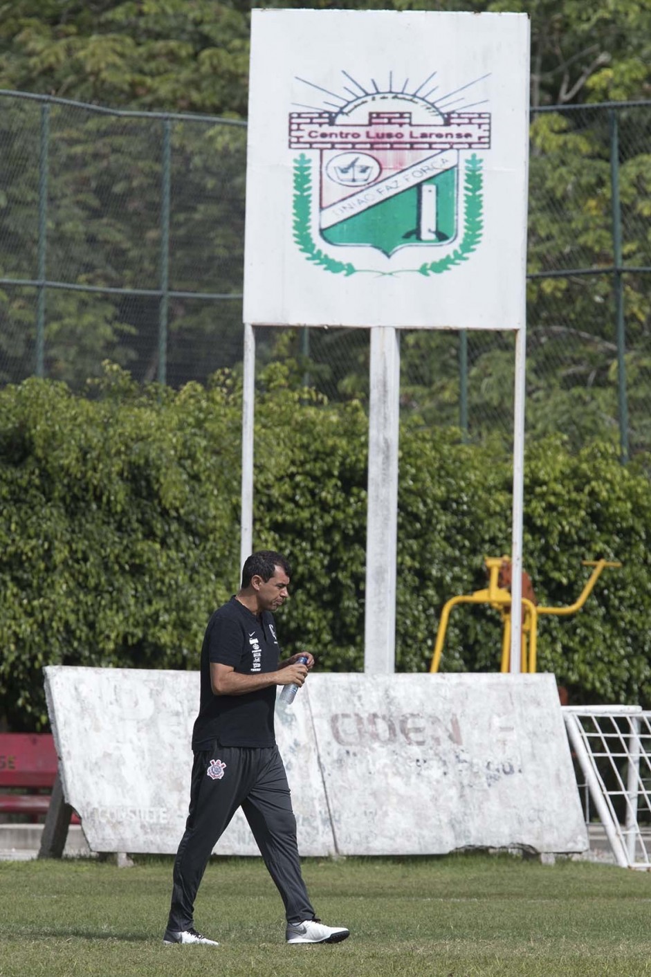 Carille no primeiro treino do Corinthians na Venezuela