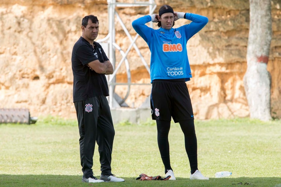 Carille e Cssio treinam pela ltima vez na Venezuela antes do jogo contra o Deportivo Lara