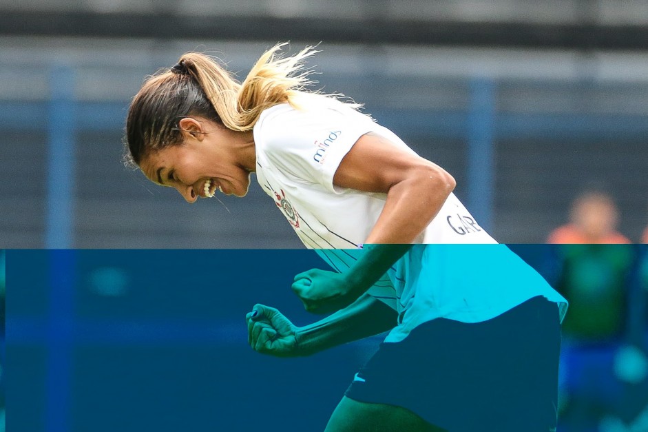Gabi Nunes vibra em comemoração ao gol marcado contra o Taubaté, pelo Paulista feminino