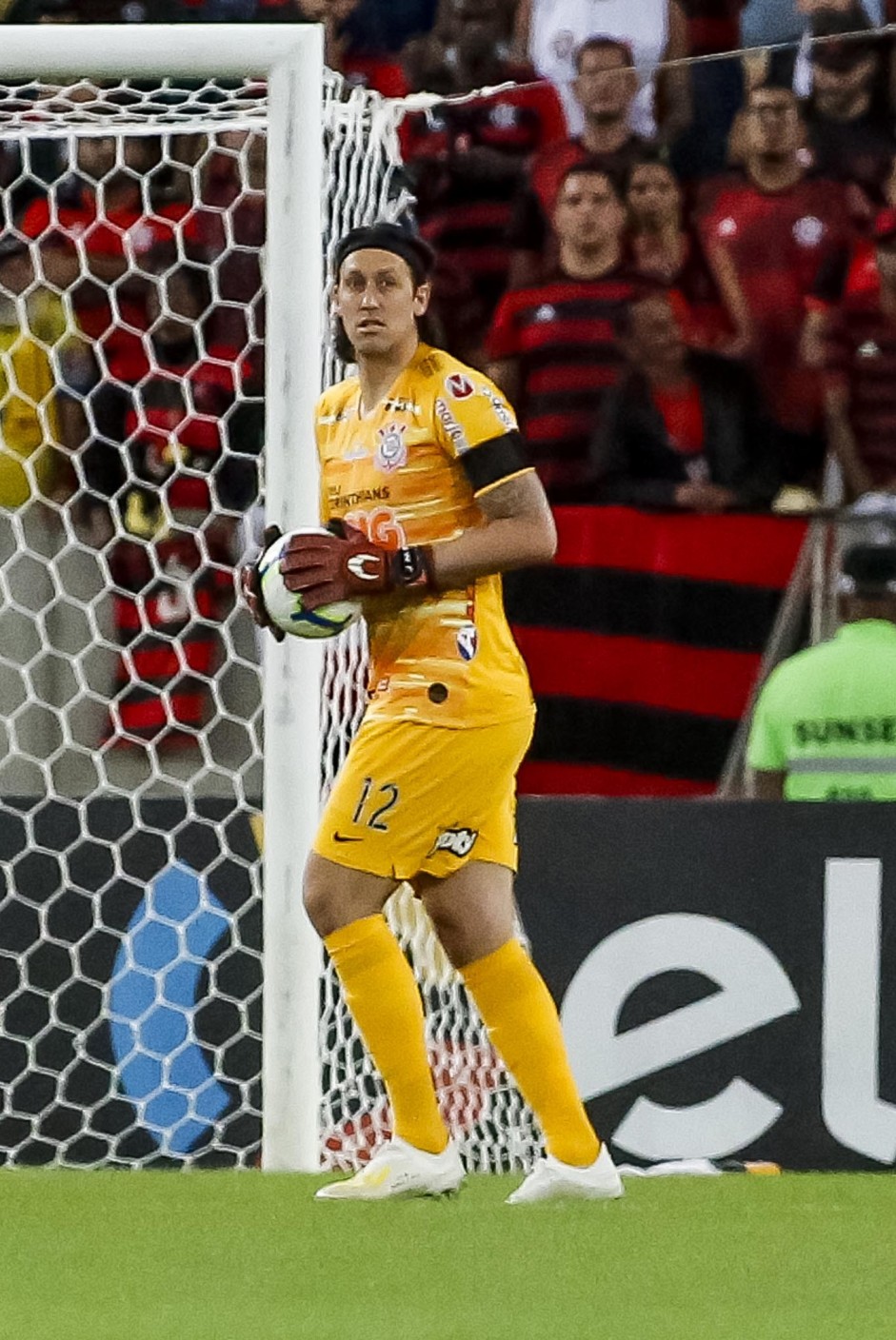 Cássio durante jogo contra o Flamengo, pela Copa do Brasil