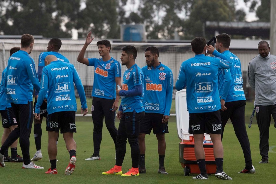 Jogadores do Corinthians no primeiro treino aps eliminao para o Flamengo, pela Copa do Brasil