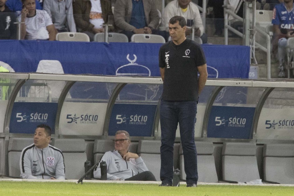 Fbio Carille no jogo contra o Cruzeiro, pelo campeonato brasileiro