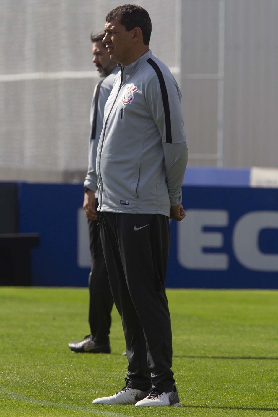 Carille no último treino antes do jogo contra o Flamengo, pelo Brasileirão