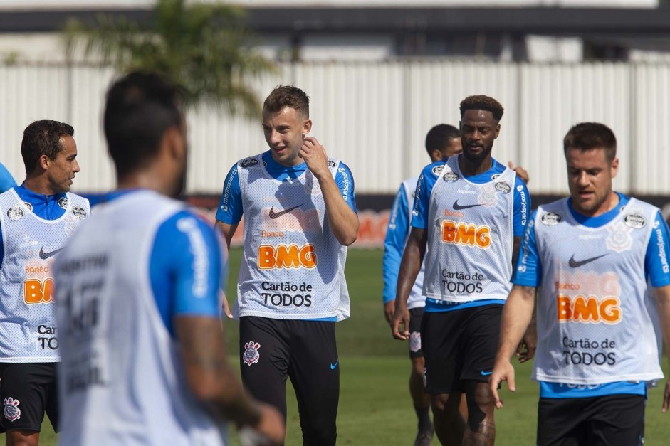 Carlos, Renê e Ramiro no último treino antes do jogo contra o Flamengo, pelo Brasileirão