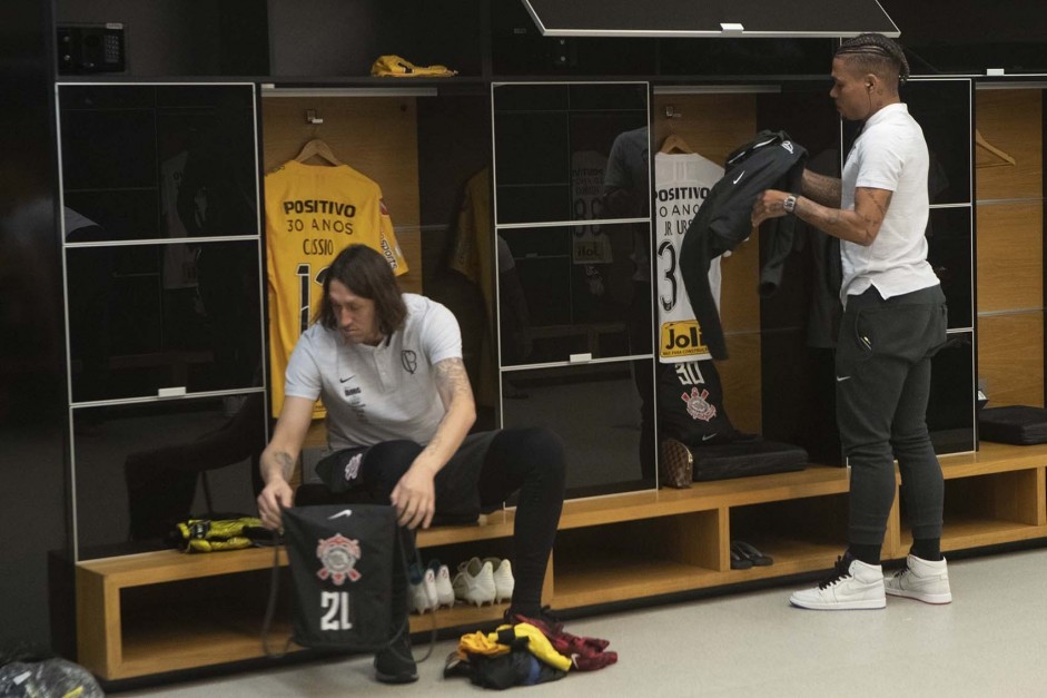 Goleirão Cássio no vestiário antes do jogo contra o Flamengo, na Arena Corinthians