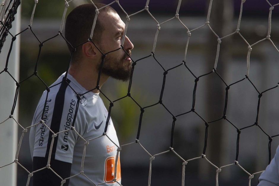 Goleiro Walter no último treino antes do jogo contra o Flamengo, pelo Brasileirão