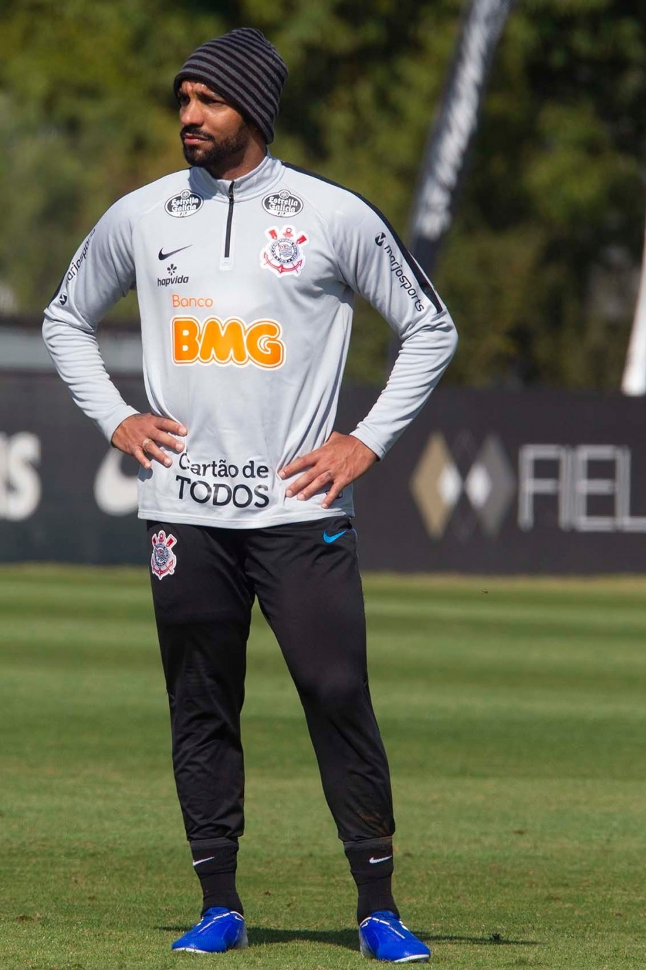 Michel Macedo durante o treino desta sexta-feira no CT Joaquim Grava