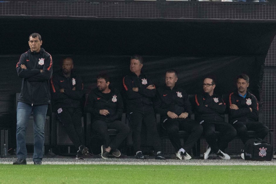 Carille no jogo contra o Montevideo Wanderers, pela Copa Sul-Americana, na Arena Corinthians