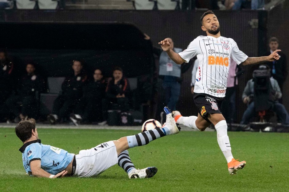 Clayson na partida contra o Montevideo Wanderers, pela Copa Sul-Americana, na Arena Corinthians