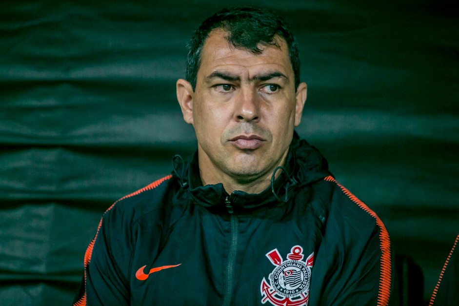 Fábio Carille no jogo contra o Montevideo Wanderers, pela Copa Sul-Americana, na Arena Corinthians