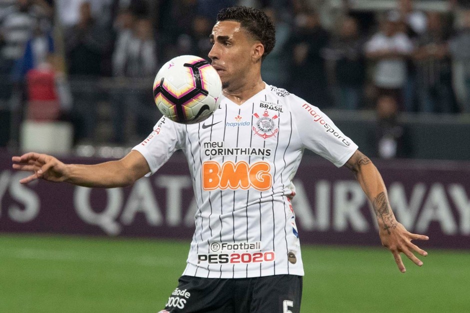 Gabriel no jogo contra o Montevideo Wanderers, pela Copa Sul-Americana, na Arena Corinthians