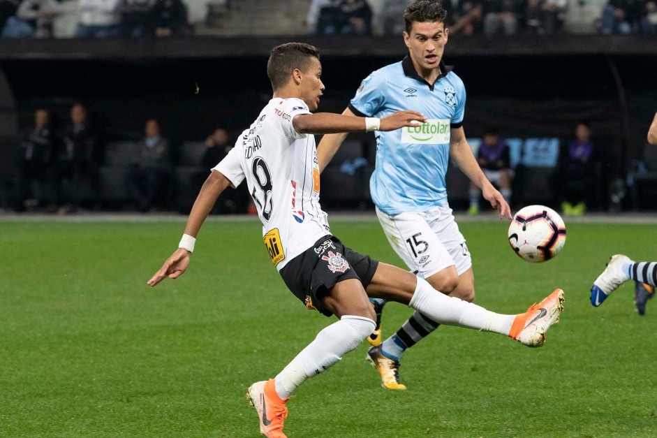 Pedrinho na partida contra o Montevideo Wanderers, pela Copa Sul-Americana, na Arena Corinthians