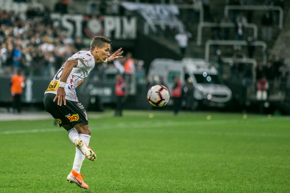 Pedrinho no jogo contra o Montevideo Wanderers, pela Copa Sul-Americana, na Arena Corinthians