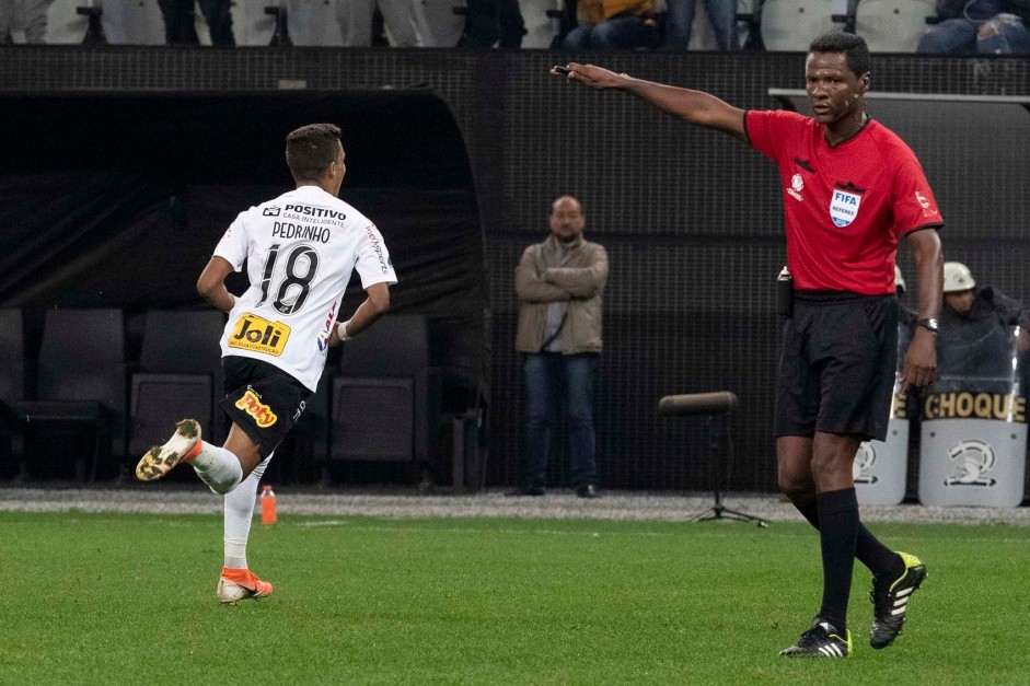 Pedrinho no jogo contra o Montevideo Wanderers, pela Copa Sul-Americana, na Arena Corinthians