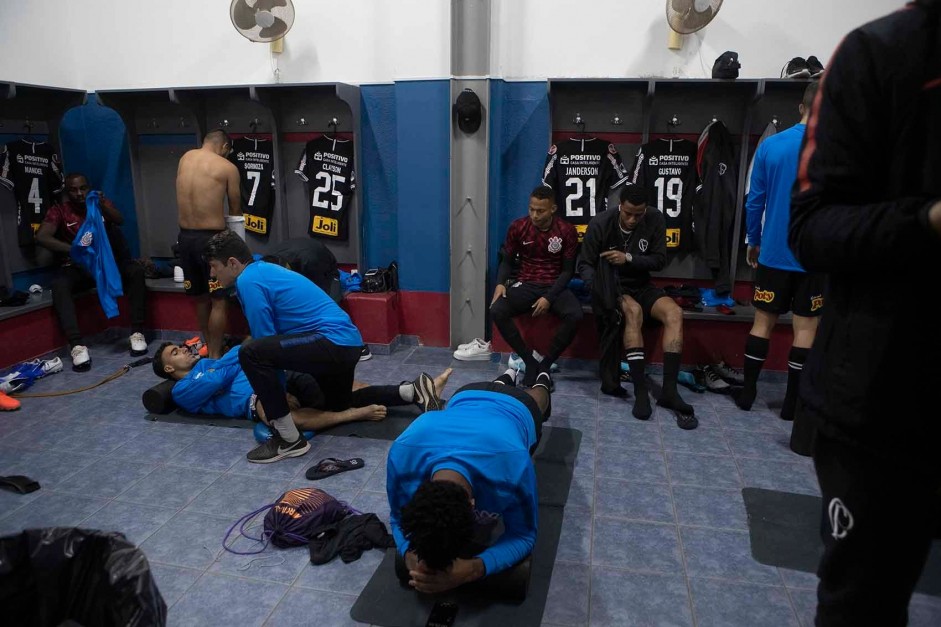 Vestiário antes do jogo contra o Wanderes pela copa sulamericana