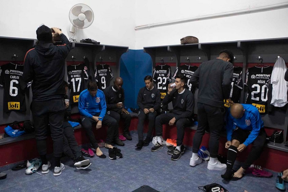 Vestiário antes do jogo contra o Wanderes pela copa sulamericana