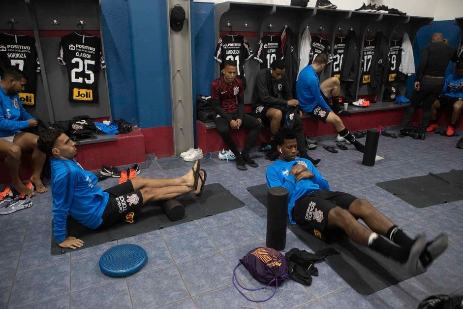 Vestiário antes do jogo contra o Wanderes pela copa sulamericana