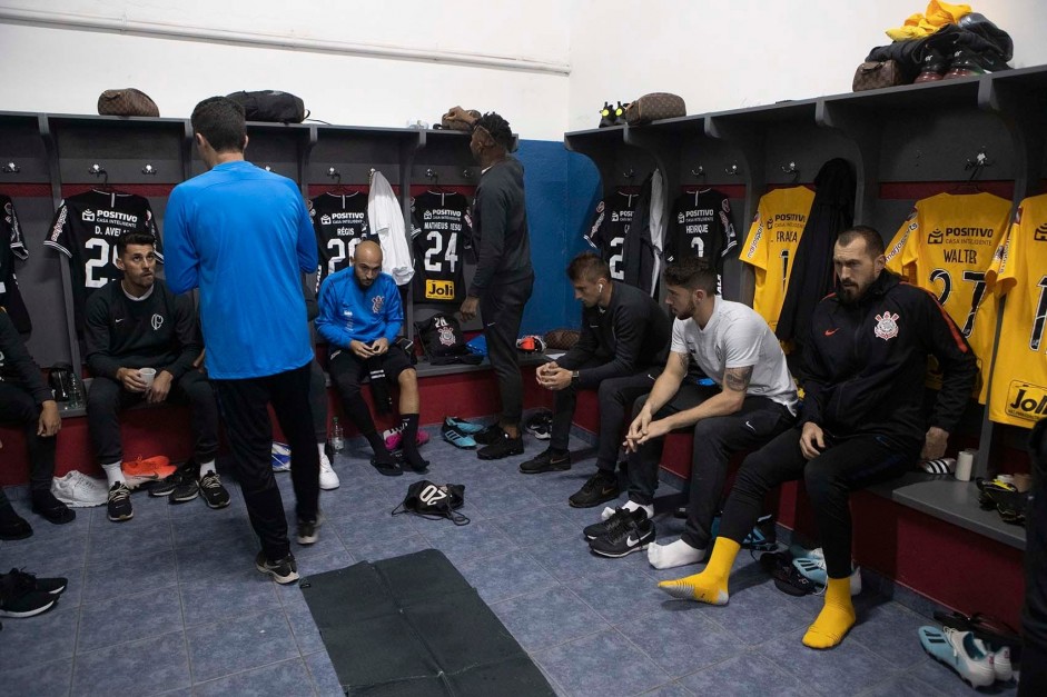 Vestiário antes do jogo contra o Wanderes pela copa sulamericana