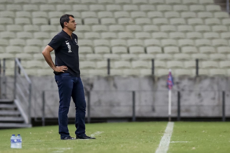 Fábio Carille no jogo contra o Fortaleza, pelo Campeonato Brasileiro