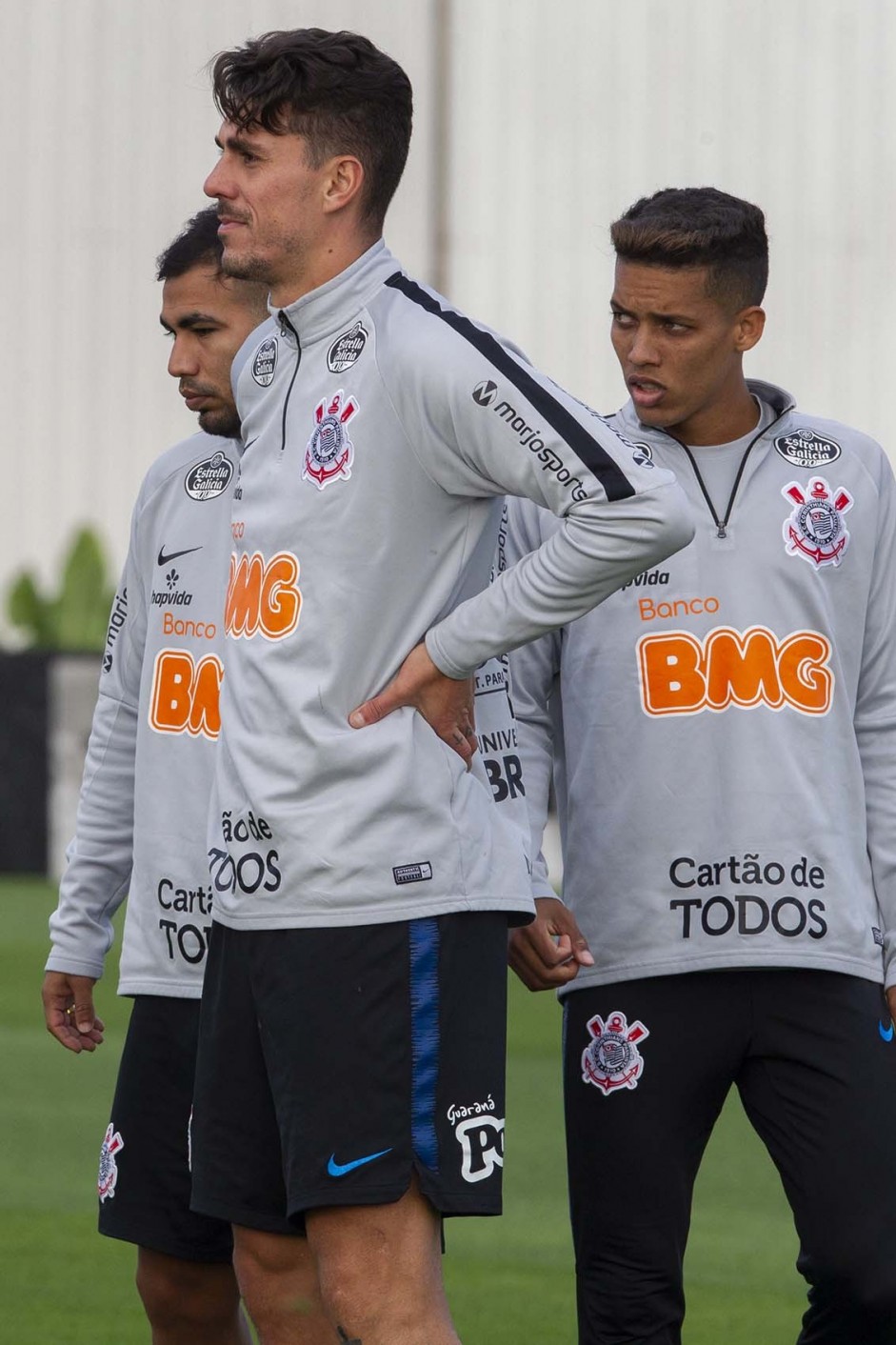 Sornoza, Avelar e Pedrinho no ltimo treino antes do jogo contra o Fluminense, pela Sul-Americana