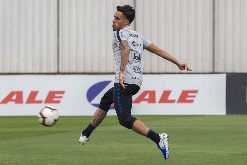 Gabriel no último treino preparatório para embate contra o Fluminense, na quinta-feira