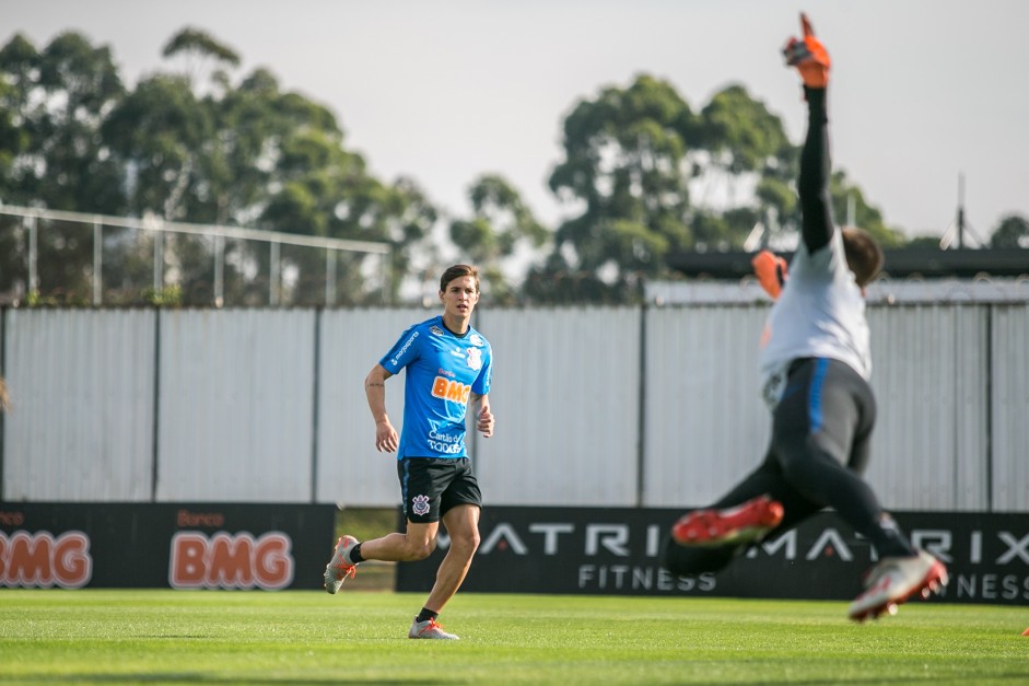 Mateus Vital no treino preparatrio para duelo contra o Fluminense, pela Sul-Americana