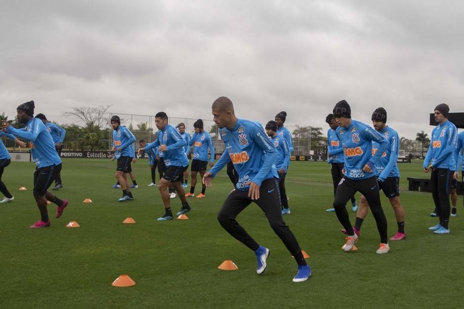 Timão durante treino desta quarta-feira no CT Joaquim Grava