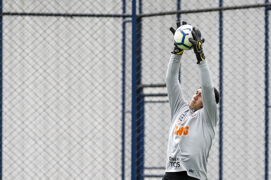 Goleiro Cssio no ltimo treino antes do jogo contra o Fluminense, pelo Brasileiro