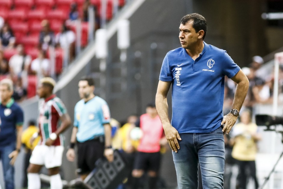 Carille no jogo contra o Fluminense, pelo Brasileiro, no Man Garrincha