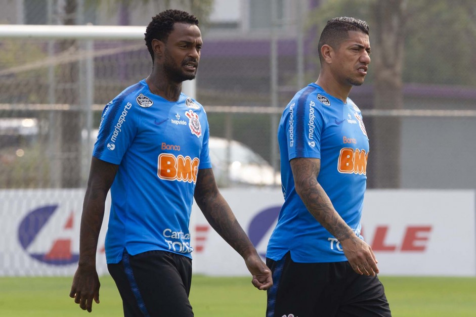 Ren e Ralf no ltimo treino antes do jogo contra o Bahia, pelo returno do Brasileiro