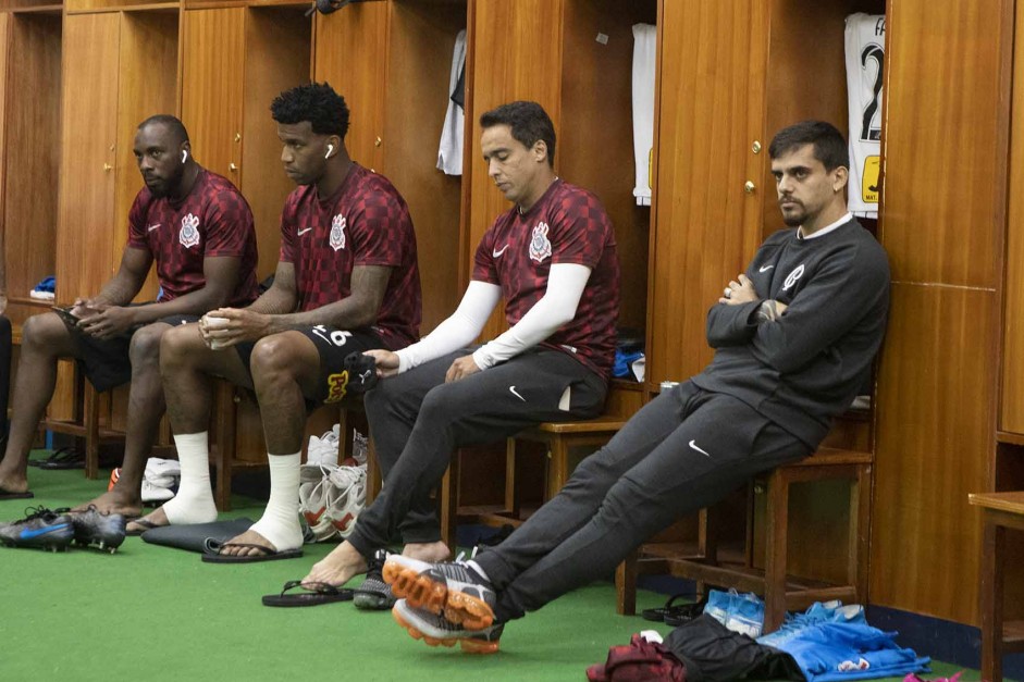 Manoel, Gil, Jadson e Fagner antes do jogo contra o Del Valle, pela Sul-Americana