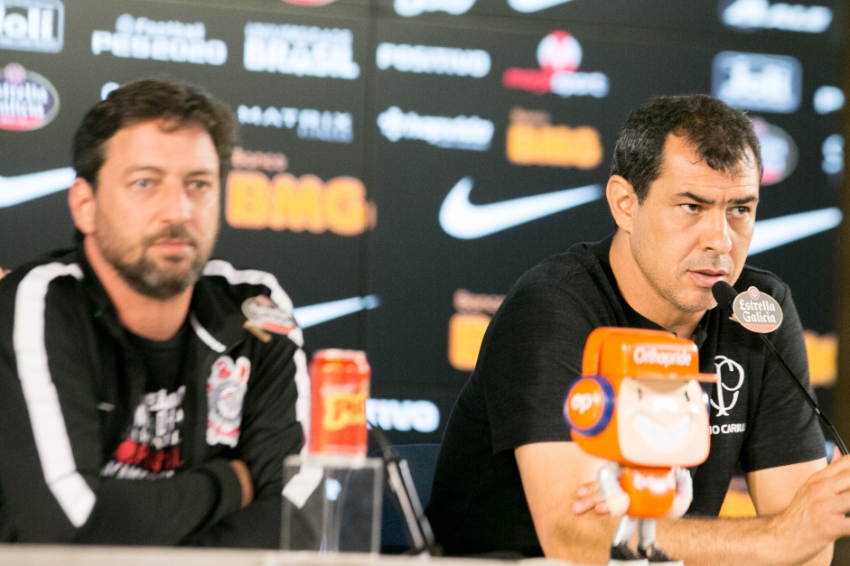 Dulio Monteiro e Fbio Carille na entrevista coletiva ps-jogo contra o Cruzeiro