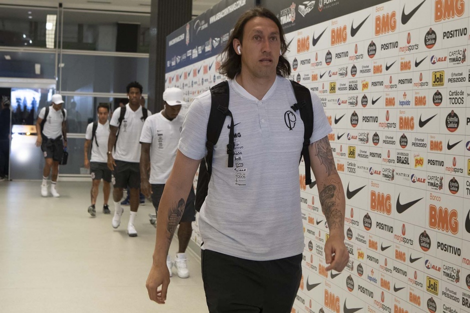 Goleiro Cssio no vestirio da Arena Corinthians antes do jogo contra o Internacional