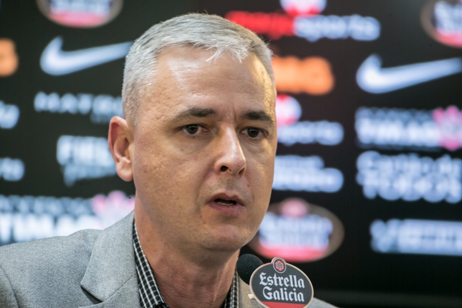 Tiago Nunes na coletiva de sua apresentao como treinador do Corinthians