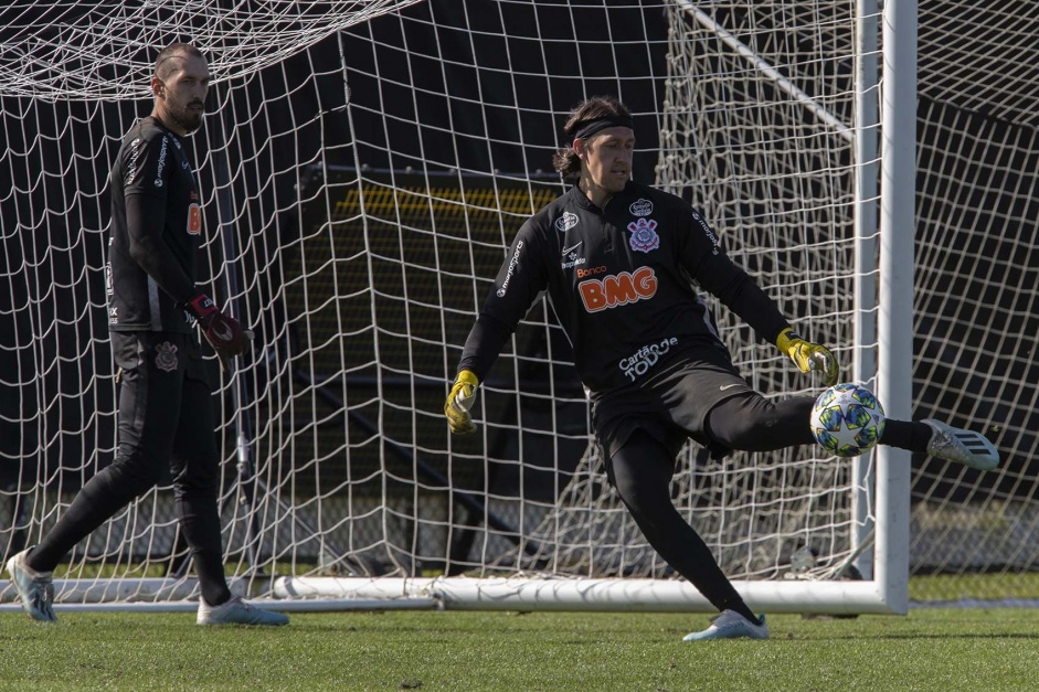 Walter e Cássio no primeiro treino do Corinthians nos EUA