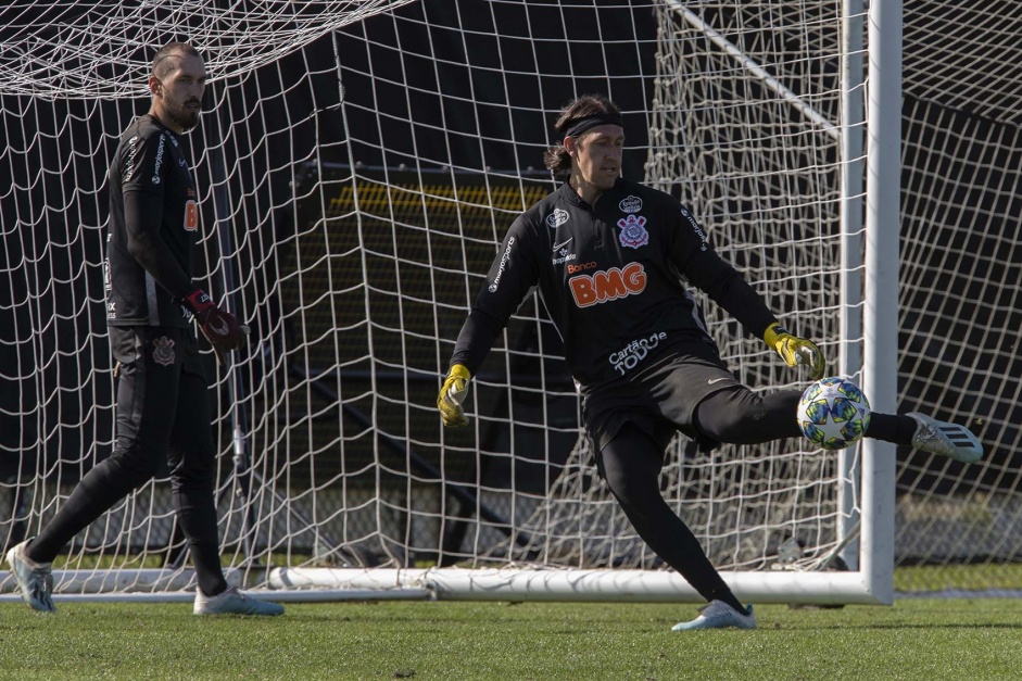 Walter e Cssio no primeiro treino do Corinthians nos EUA