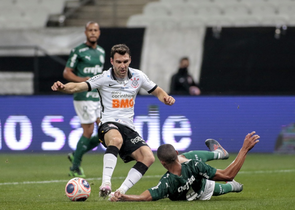 Mauro Boselli em ao contra o Palmeiras, na Arena Corinthians, pela volta do Paulisto