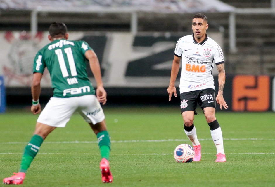 Gabriel em ao contra o Palmeiras, na Arena Corinthians, pela volta do Paulisto