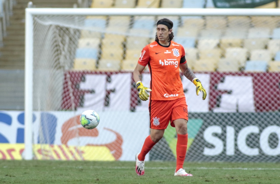 Cássio no jogo contra o Fluminense, no Maracanã
