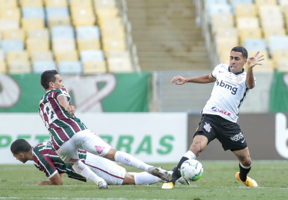 Gabriel no jogo contra o Fluminense, no Maracanã