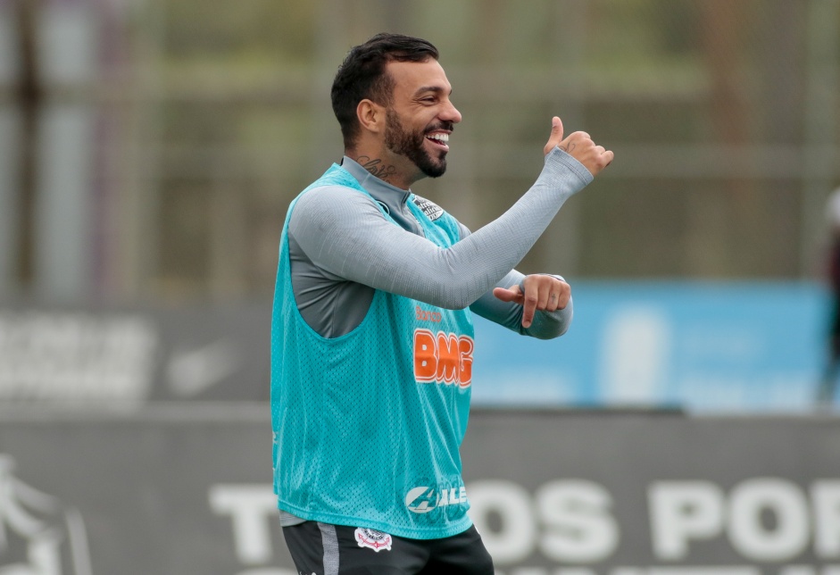 Michel Macedo no último treino do Corinthians antes do jogo contra o Sport