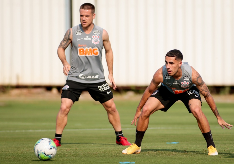 Ramiro e Gabriel no ltimo treino antes do duelo contra RB Bragantino, pelo Campeonato Brasileiro