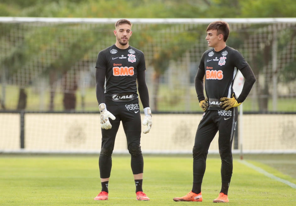 Guilherme e Donelli no primeiro treino do Corinthians sob comando de Vagner Mancini