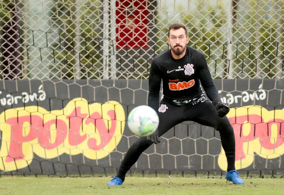 Goleiro Walter no último treino antes do jogo contra o Botafogo