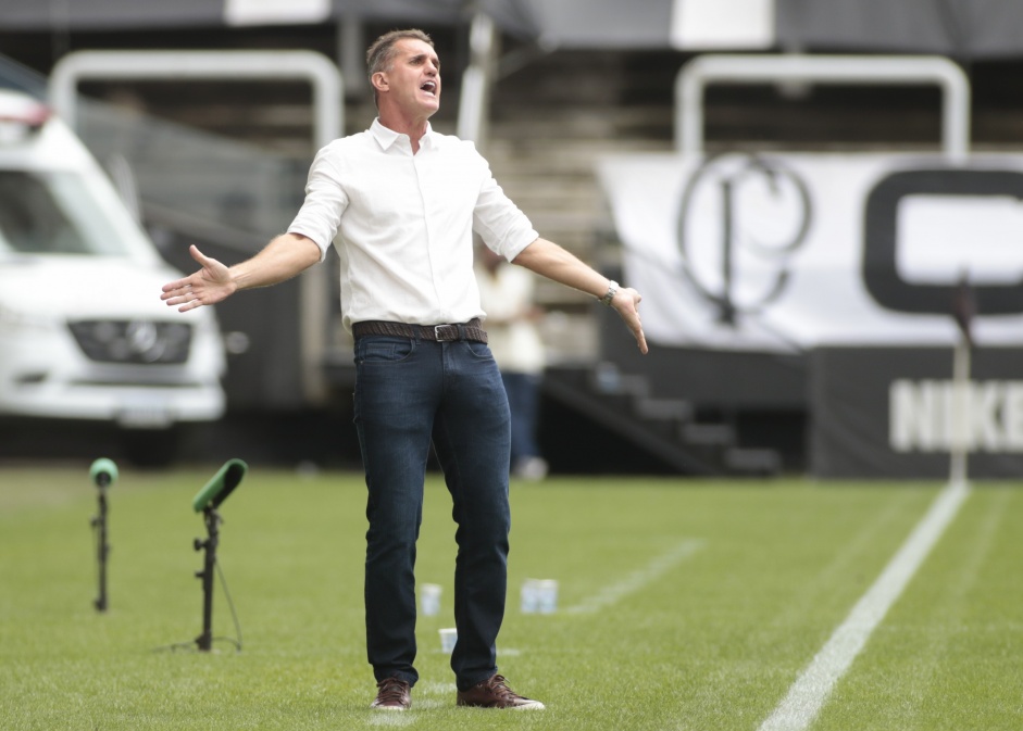 Vagner Mancini no jogo contra a Ponte Preta, na Neo Qumica Arena, pelo Campeonato Paulista