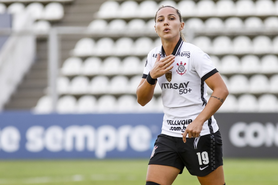 Giovanna Crivelari no jogo entre Corinthians e Amrica de Cali, pela Copa Libertadores Feminina