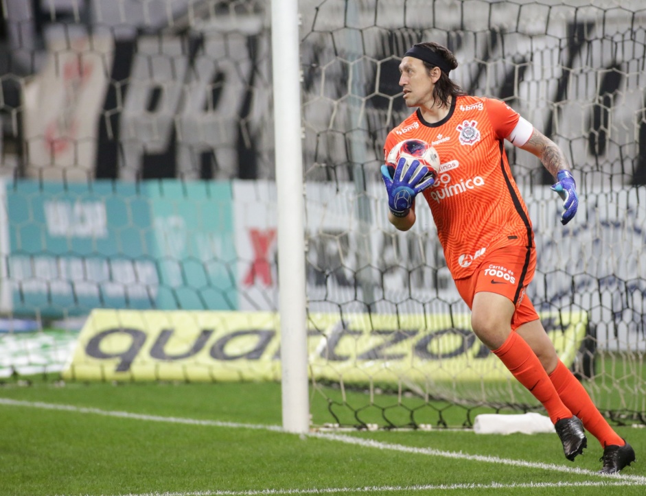 Goleiro Cssio durante jogo entre Corinthians e So Bento, na Neo Qumica Arena