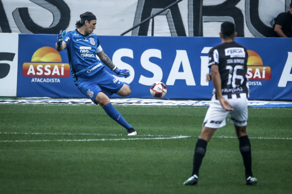 Cássio durante jogo contra a Inter de Limeira, pelas quartas de final do Campeonato Paulista 2021