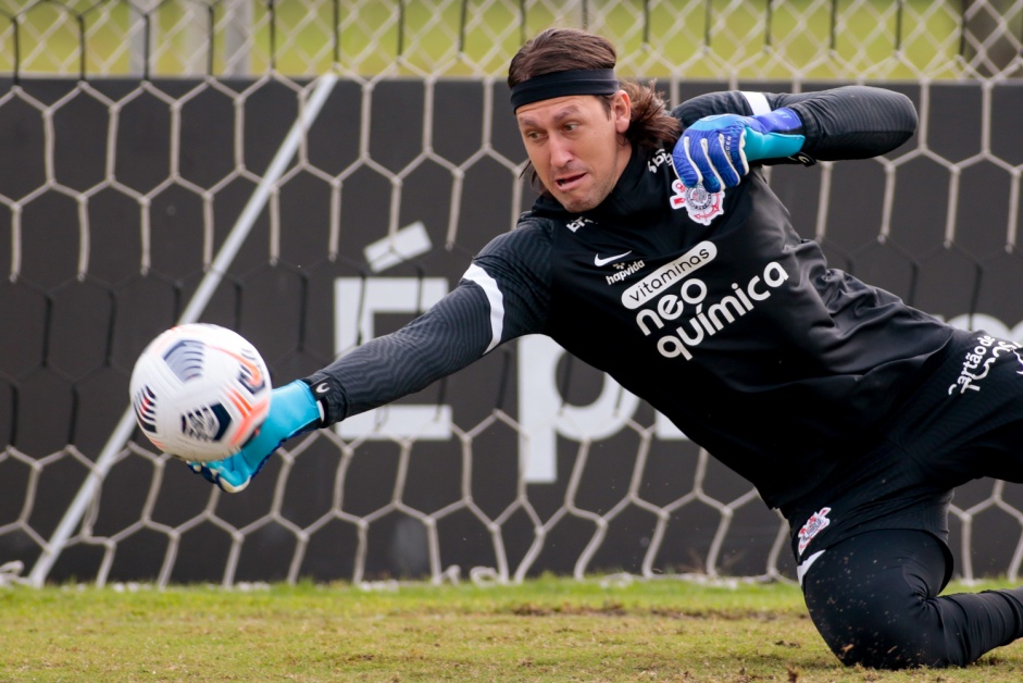 Cássio durante treino do Corinthians no CT Dr. Joaquim Grava